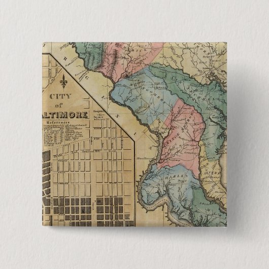 Maryland 8 vierkante button 5,1 cm (Voorkant)