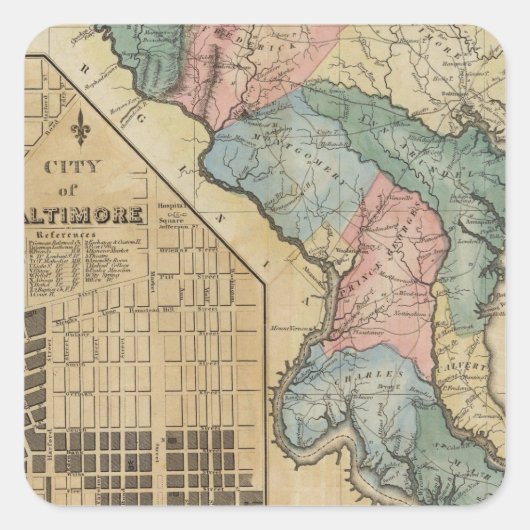 Maryland 8 vierkante sticker (Voorkant)