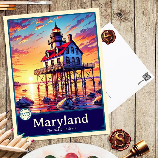 Maryland | Anime Style Cel Shaded Briefkaart