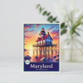 Maryland | Anime Style Cel Shaded Briefkaart (Staand voorkant)
