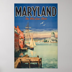 Maryland Annapolis Schilderachtige Illustratie Rei Poster