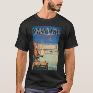 Maryland Annapolis Schilderachtige Illustratie Rei T-shirt