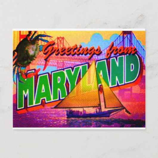 Maryland Ansichtkaart Briefkaart (Voorkant)