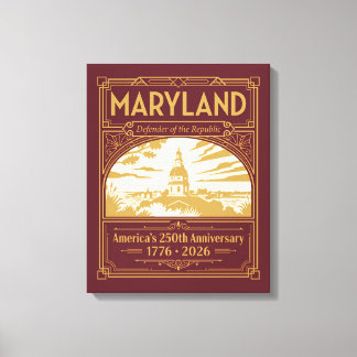 Maryland Art Deco Amerika 250ste verjaardag Canvas Afdruk