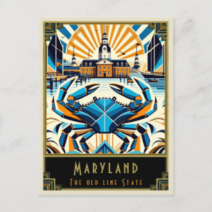 Maryland   Art. Deco Briefkaart