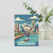 Maryland Baltimore Inner Harbor Reizen Briefkaart (Staand voorkant)
