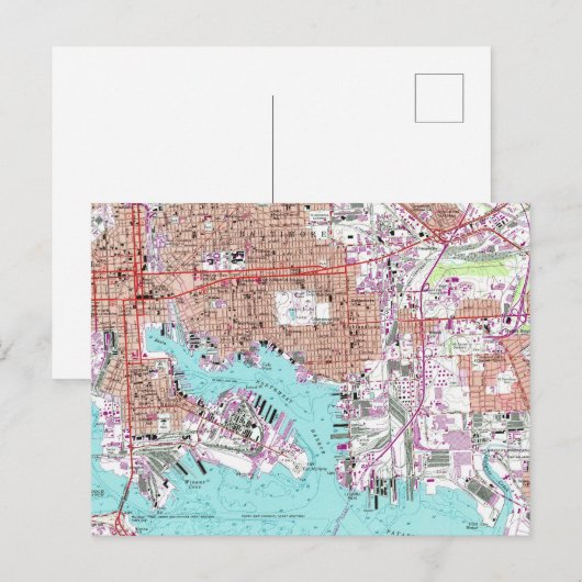 Maryland Baltimore  kaart (Voorkant / Achterkant)