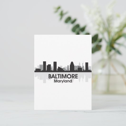 Maryland Baltimore Skyline Briefkaart (Staand voorkant)