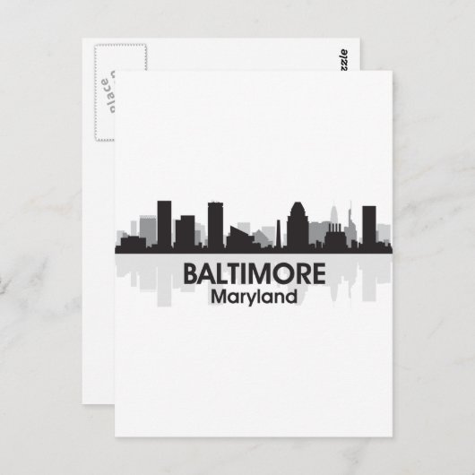 Maryland Baltimore Skyline Briefkaart (Voorkant / Achterkant)