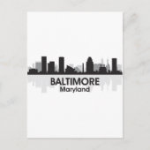 Maryland Baltimore Skyline Briefkaart (Voorkant)