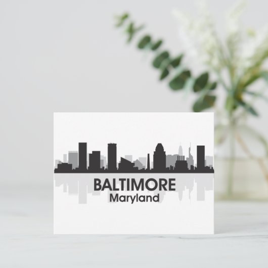 Maryland Baltimore Skyline Briefkaart (Staand voorkant)