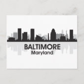 Maryland Baltimore Skyline Briefkaart (Voorkant)