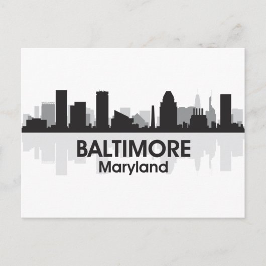 Maryland Baltimore Skyline Briefkaart (Voorkant)
