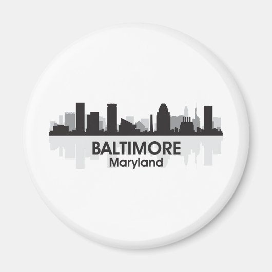 Maryland Baltimore Skyline Magneet (Voorkant)