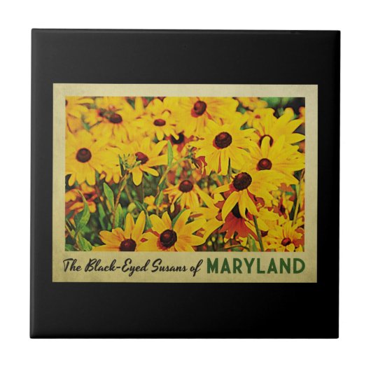 Maryland Black-Eyed Susans Tegeltje (Voorkant)