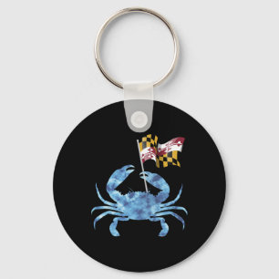 Maryland Blauwe Krab Vlag Van Maryland Gezinsvakan Sleutelhanger