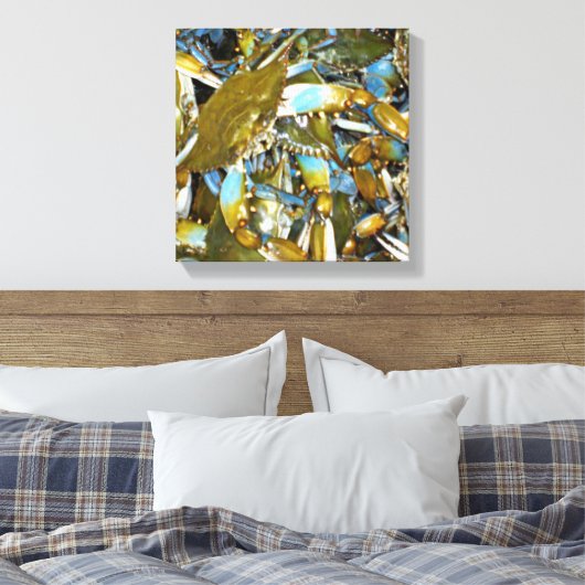 Maryland Blauwe Krabben Canvas Afdruk (Insitu (Slaapkamer))