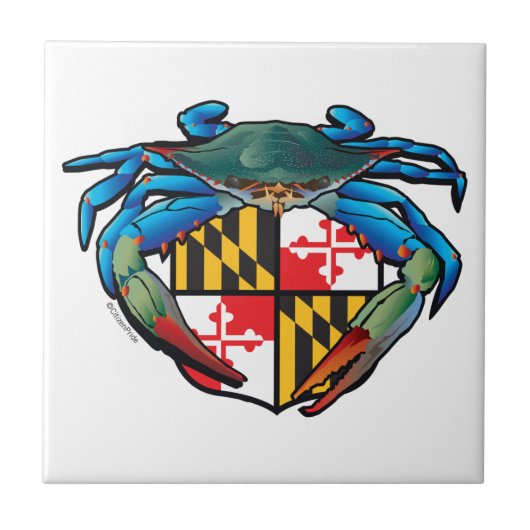 Maryland Blue Crab Crest Tegeltje (Voorkant)