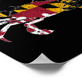 Maryland Blue Crab Lacrosse Lover T-shirt Flag of  Poster (Hoek)