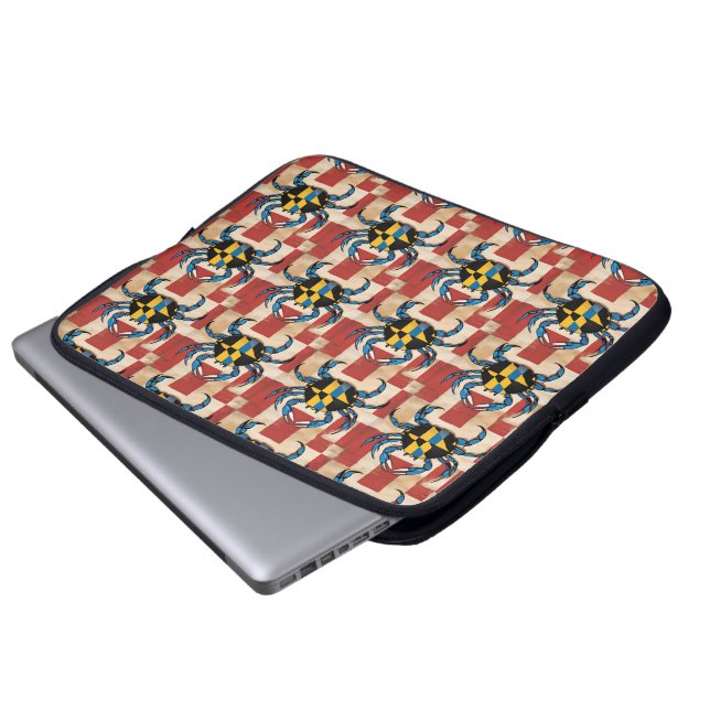 Maryland Blue Crab Laptop Sleeve (Voorkant onderkant)