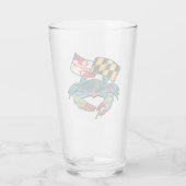 Maryland Blue Crab met vlaggekletter Glas (Achterkant)