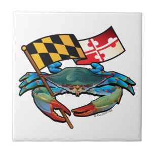 Maryland Blue Crab met vlaggekletter Tegeltje