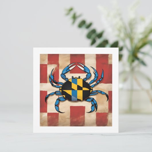 Maryland Blue Crab Note Kaart (Staand voorkant)