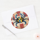 Maryland Blue Crab Ronde Sticker (Envelop)