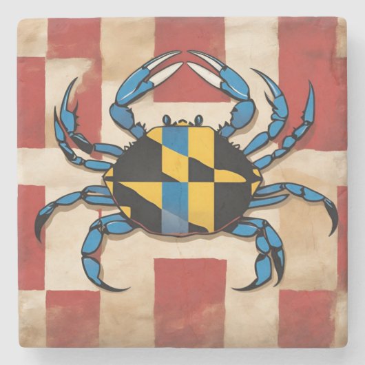 Maryland Blue Crab Stenen Onderzetter (Voorkant)