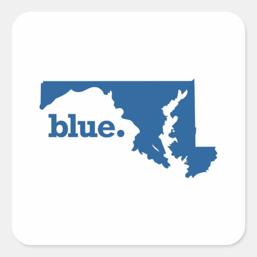 MARYLAND BLUE STAAT VIERKANTE STICKER (Voorkant)