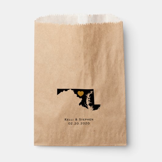 Maryland bruiloft gunst trakteren zakken, geschenk bedankzakje (Voorkant)