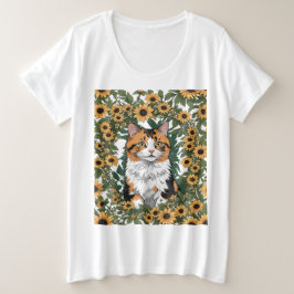 Maryland Calico Cat And Black Eyed Susan Flowers 2 Grote Maat T-shirt