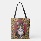 Maryland Calico Cat And Black Eyed Susan Flowers Tote Bag (Achterkant)