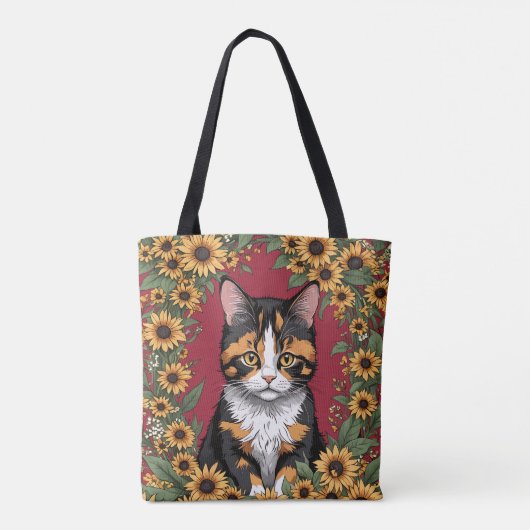 Maryland Calico Cat And Black Eyed Susan Flowers Tote Bag (Achterkant)