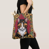 Maryland Calico Cat And Black Eyed Susan Flowers Tote Bag (Dichtbij)