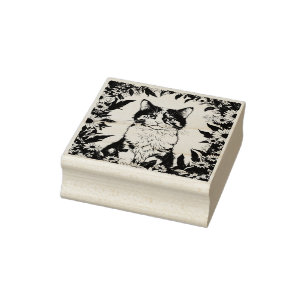 Maryland Calico Kat En Black Eyed Susan Bloemen 4 Rubberstempel