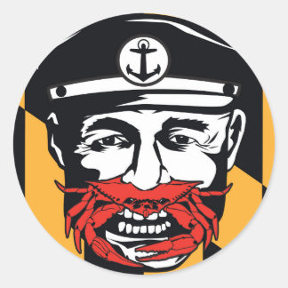 Maryland Captain Crab Ronde Sticker