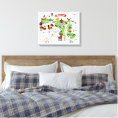 Maryland Cartoon Map Canvas Afdruk (Insitu (Slaapkamer))