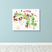 Maryland Cartoon Map Canvas Afdruk (Insitu (Houten vloer))