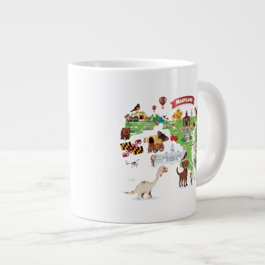Maryland Cartoon Map Grote Koffiekop (Voorkant rechts)