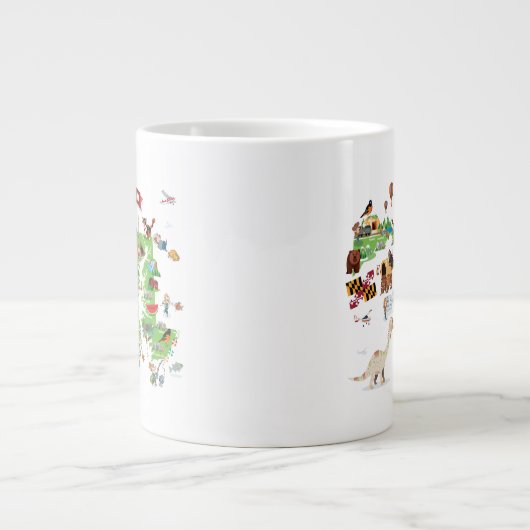 Maryland Cartoon Map Grote Koffiekop (Voorkant)