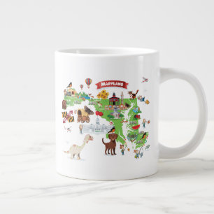 Maryland Cartoon Map Grote Koffiekop