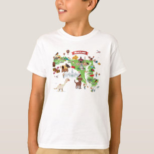 Maryland Cartoon Map T-shirt