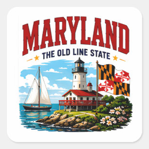 Maryland Chesapeake Bay Avontuur Vierkante Sticker
