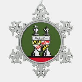 MARYLAND CHESS TIN SNEEUWVLOK ORNAMENT