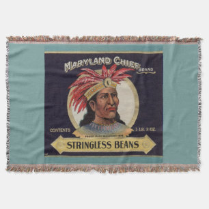 Maryland Chief Stringless Beans label uit 1930 Deken