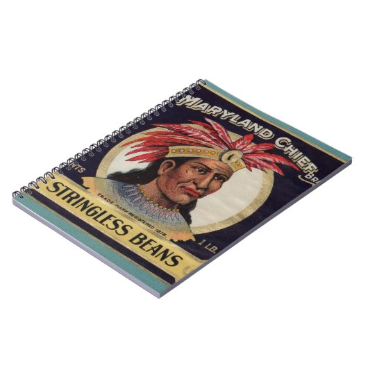 Maryland Chief Stringless Beans label uit 1930 Notitieboek (Linkerzijde)