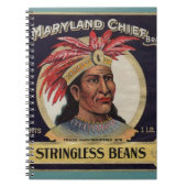 Maryland Chief Stringless Beans label uit 1930 Notitieboek (Voorkant)