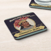 Maryland Chief Stringless Beans label uit 1930 Onderzetter (Linkerzijde)