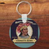Maryland Chief Stringless Beans label uit 1930 Sleutelhanger (Voorkant)